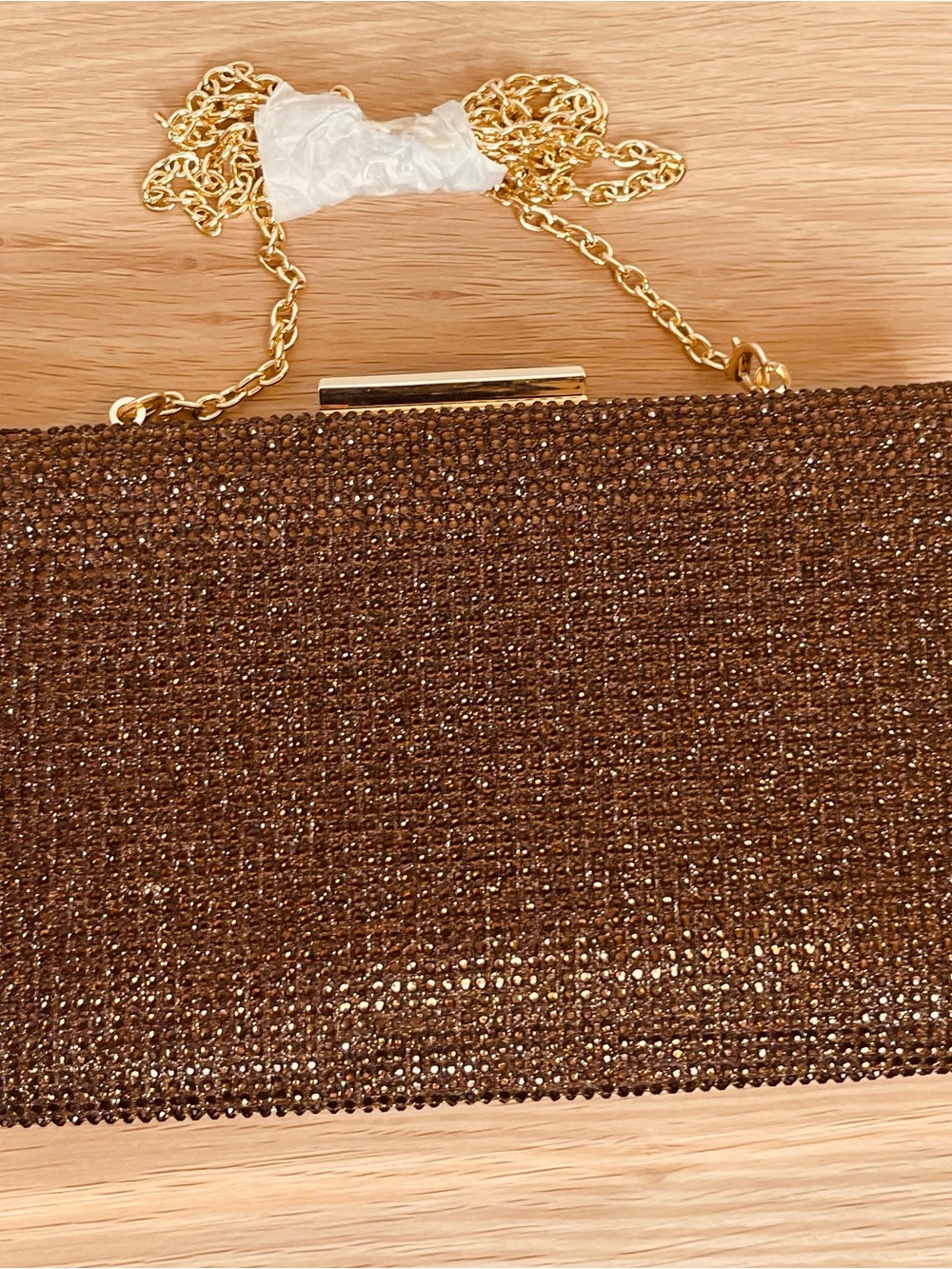NWT Kurt Geiger Brown Beaded Evening Clutch - Picture 3 of 5